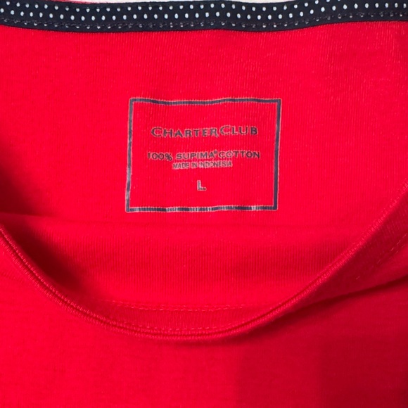 Charter Club Red Buttoned Blouse - Picture 3 of 5